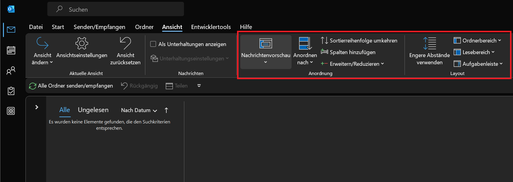 Anordnung und Layout &auml;ndern