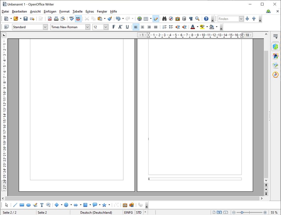 Seitenzahl in OpenOffice erst ab Seite 2 einfügen