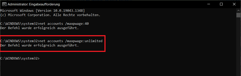 Password Reminder in Windows 10 deaktivieren