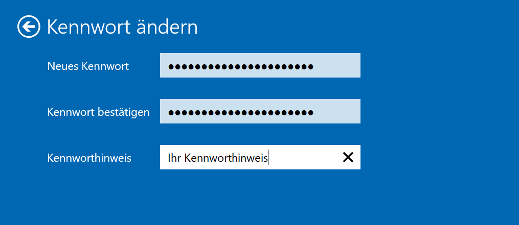 Passwort in Windows 10 ändern