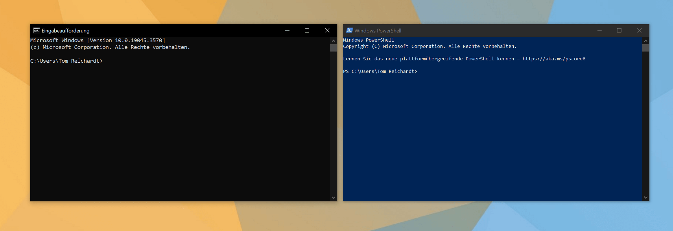 Unterschied zwischen der Windows Eingabeaufforderung und PowerShell