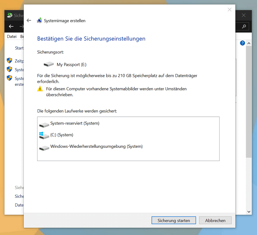 Windows-Backup erstellen