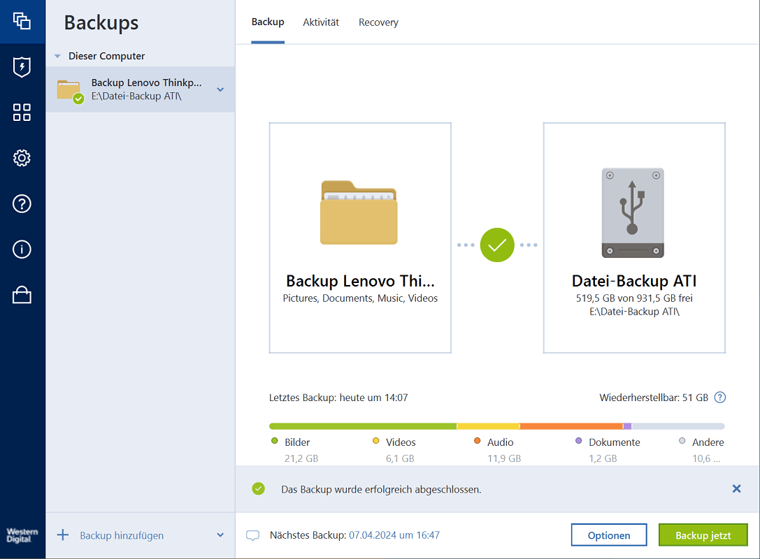 Windows-Backup Programm