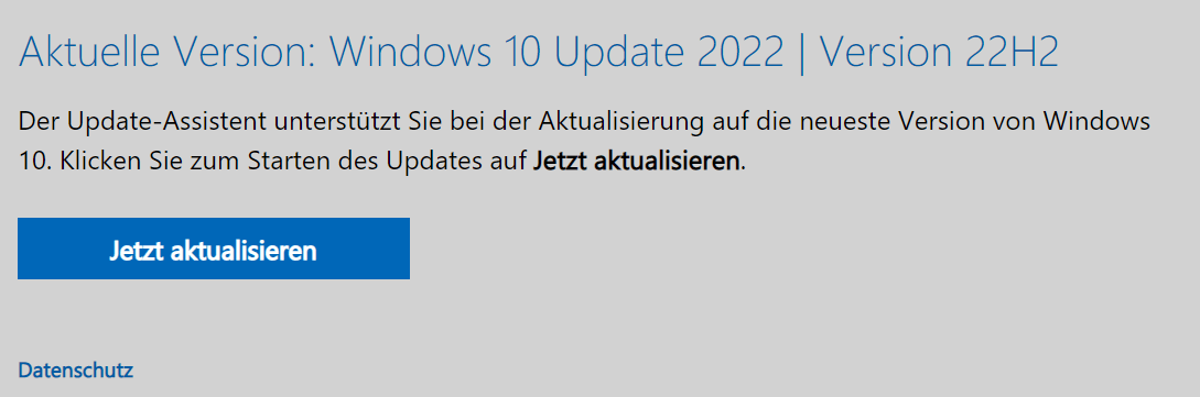 Updates mit dem Windows Media Creation Tool durchführen