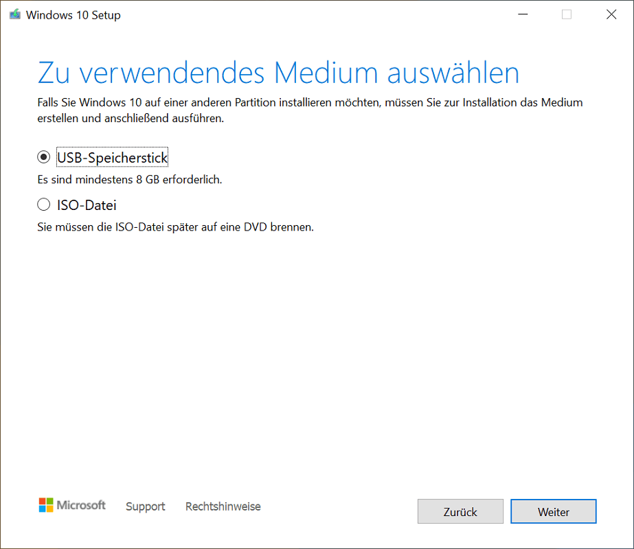 Bootfähigen USB-Stick mit dem Windows Media Creation Tool erstellen