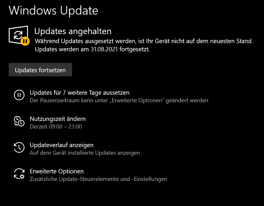 Ist ein Windows Update angehalten, aktivieren Sie es mit einem Klick