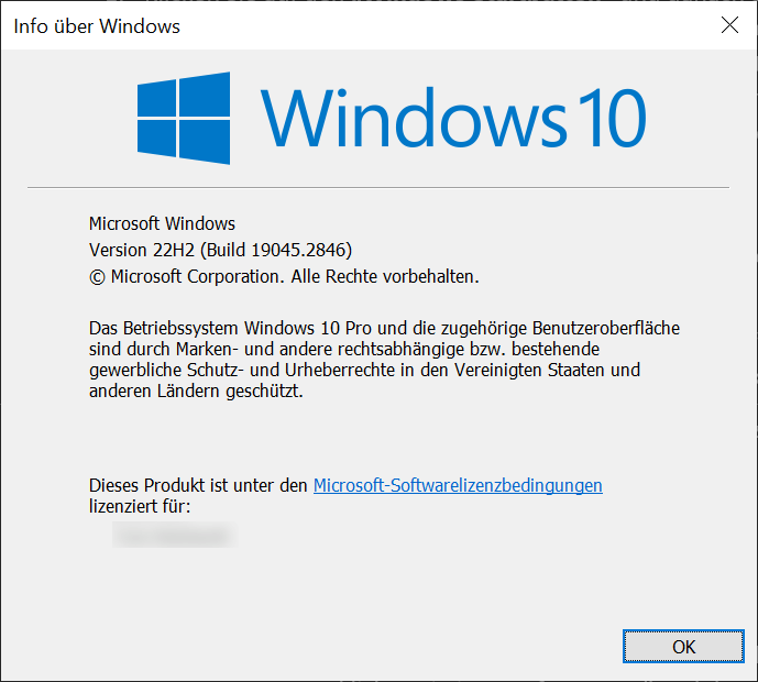 Windows Version anzeigen in Windows 10