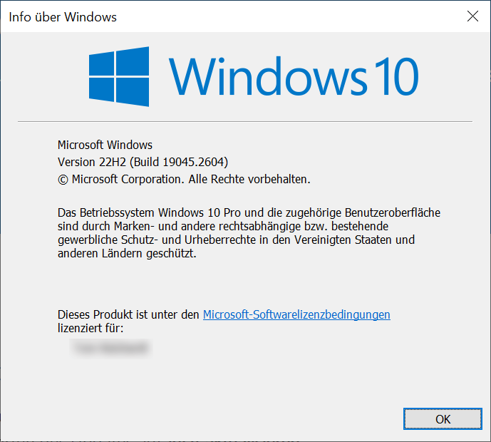 Die aktuelle Windows Version mit dem Tool Winver anzeigen