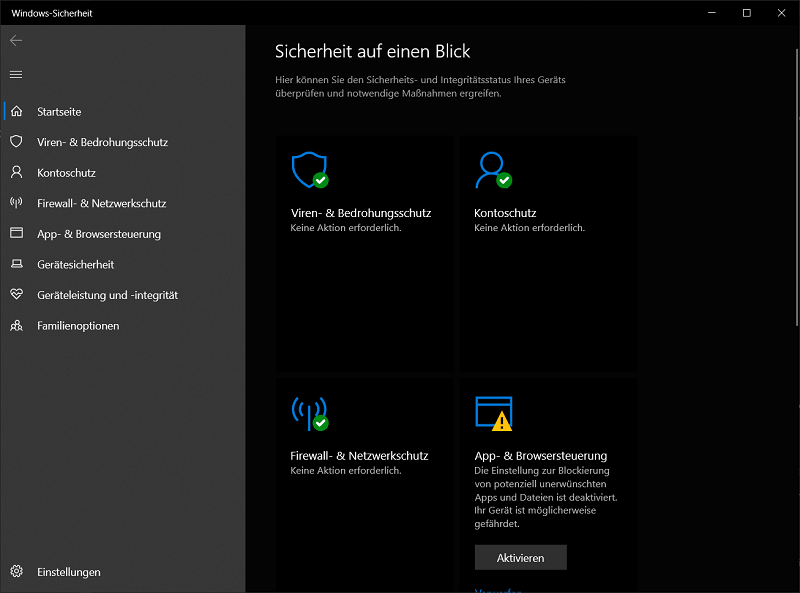 Alle Windows Virenschutz Defender Funktionen im Überblick