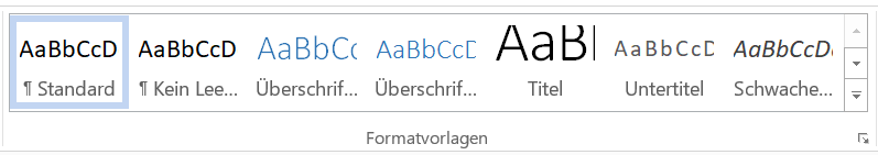 Formatvorlagen in Word