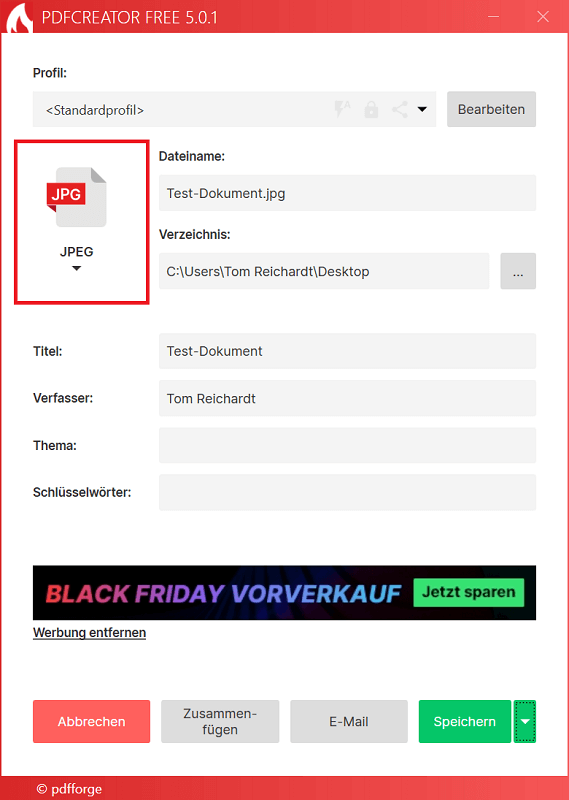 Mit dem Download-Programm PDFCreator Word in PDF umwandeln