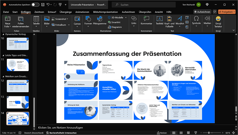Zusammenfassungszoom in PowerPoint einfügen
