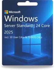 Windows Server 2025 Standard | 24 Core + 50 User CALs + 10 RDS CALs