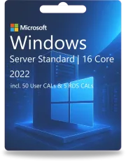 Windows Server 2022 Standard | 16 Core + 50 User CALs + 5 RDS CALs